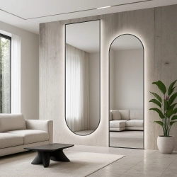 Lustro AMARE DUO – zestaw luster półowalnych LED w ramie MDF do salonu, sypialni, przedpokoju i garderoby